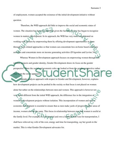 Theories of Gender and development