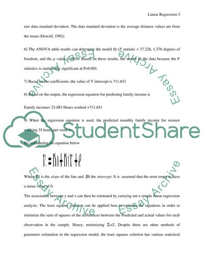 Linear Regression Analysis