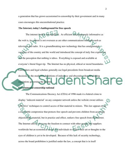 American Governement- Freedom of Speech