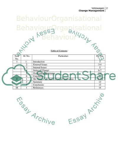 Organizational Behavior: Volkswagen Company