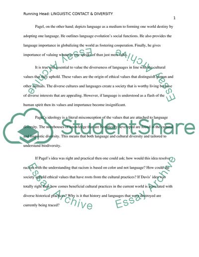 Linguistic Contact and Diversity