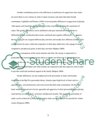 Reasons for Emphasis on Gender Differences