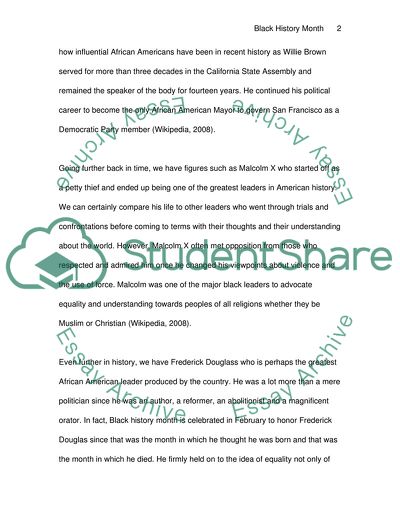 Analysis of Black History Month