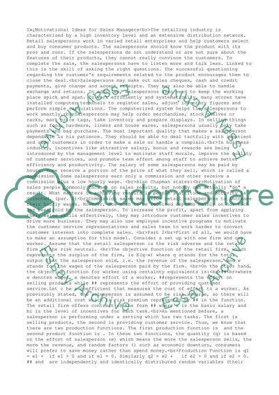 Motivational Ideas for Sales Managers