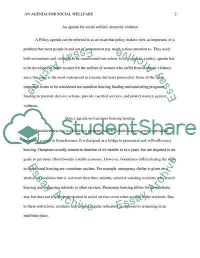 An Agenda for Social Welfare