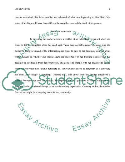 Identifying Conflict in Sonnys Blues and No Name No Woman