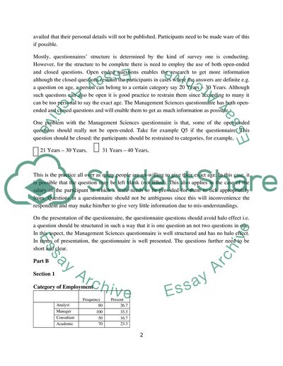 A Questionnaire as the Mostly Used Data Collection Tool