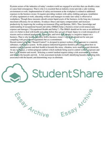 Importance of Industrial Hygiene