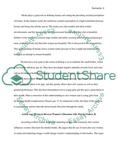 Female Body Obsession through the Media