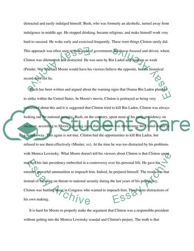 Something that Michael Moore either said or implied as a claim in the movie Farenheit 911