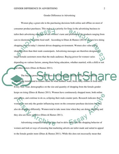 Gender difference in advertising