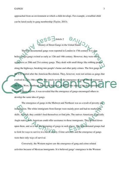 Development and Influence of Gangs