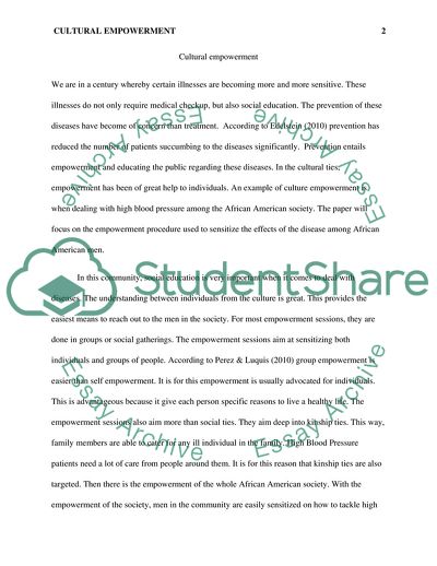 Cultural Empowerment in Health Promotion