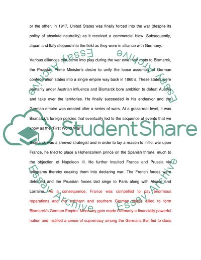 The true cause of World War I