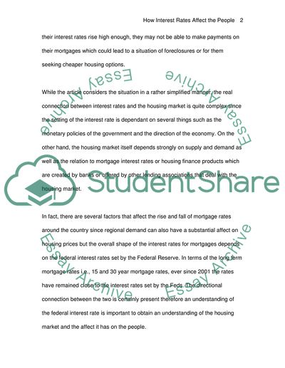 How Interest Rates Affect the People