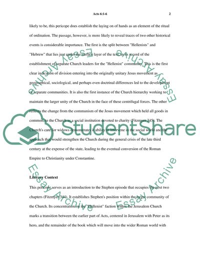 An Exegesis of Acts 6:1-6