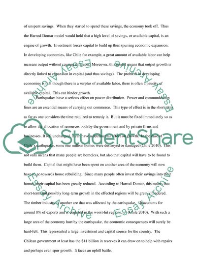 Earthquake in Chile on economic growth