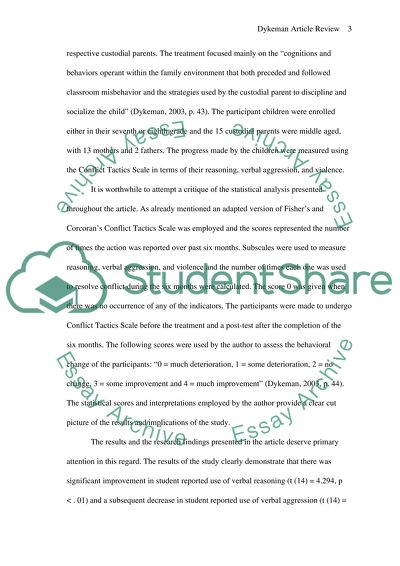 Critique of the Dykeman Article