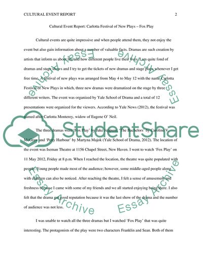 : Cultural Event Report