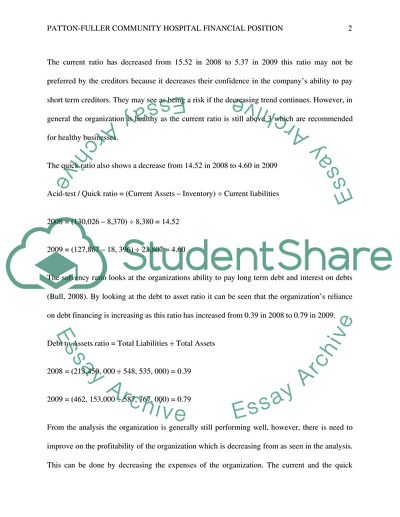 Ratio Analysis Memorandum