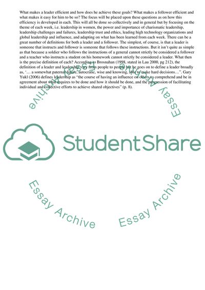 The Role of a Leader and Follower