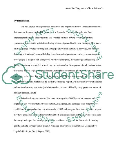 Comprehensive Australian Program of Law Reform