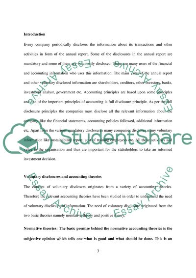 Voluntary Disclosures and Accounting Theories