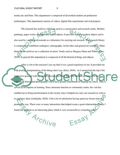 Cultural Event Report