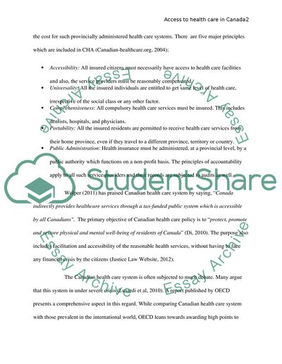 Access to Health Care in Canada