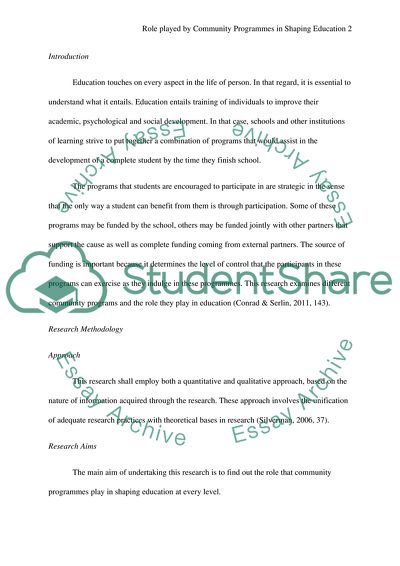 Role Played by Community Programmes in Shaping Education