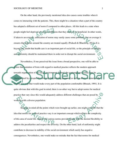 Sociology of Medicine