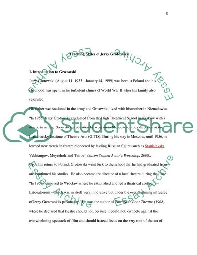 Teaching Styles of Jerzy Grotowski