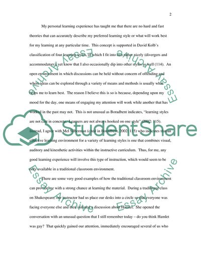 Compare or contrast your experience in taking an online course or courses versus that of a traditional course