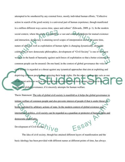 Role of Global Civil Society in Global Governance