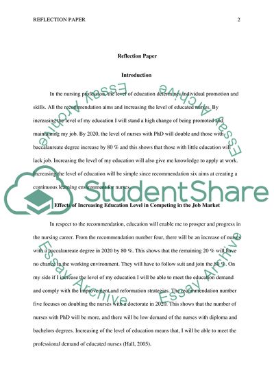 Effects of Increasing Education Level in Competing in the Nursing Job Market