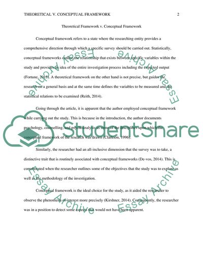 PhD Psychology: Theretical Framework Versus. Conceptual Framework