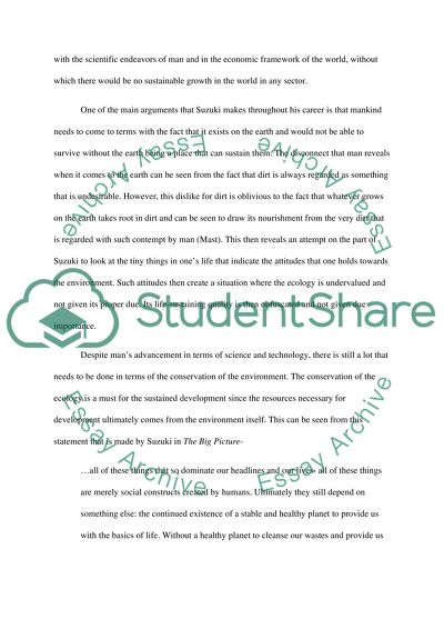 David Suzuki and Environmentalism