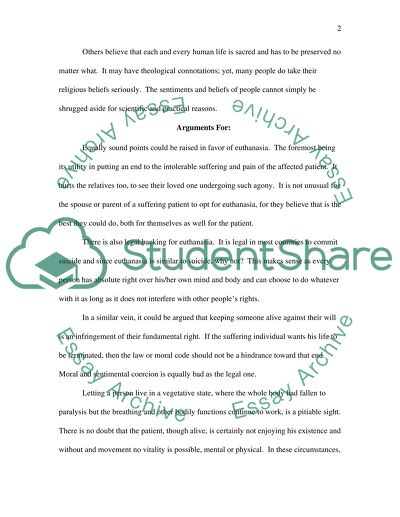 Euthanasia Should Be Allowed