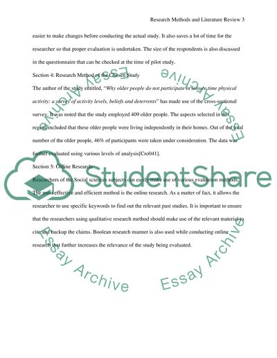 Report on resarch methods and a literary review