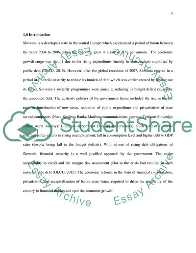 Economic Situation In Slovenia Post Financial Crisis