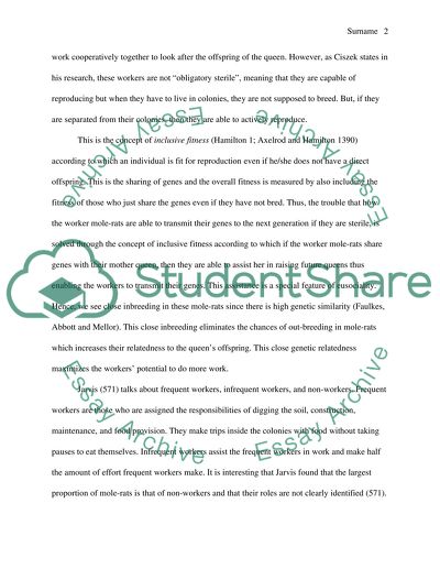 Eusociality in a mammal (naked mole-rats)