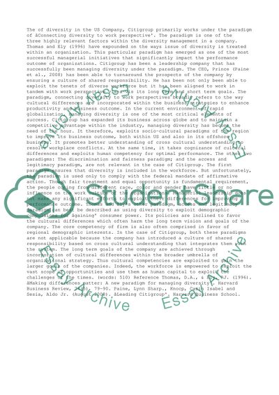 Thomas & Elys Three Paradigm in The State of Diversity Within The Organization