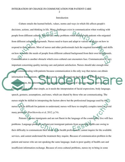 Integration of Change in Verbal/Nonverbal Communication for Patient