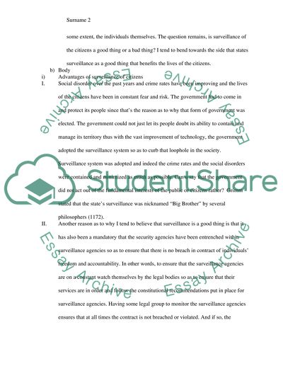 Surveillance of citizens