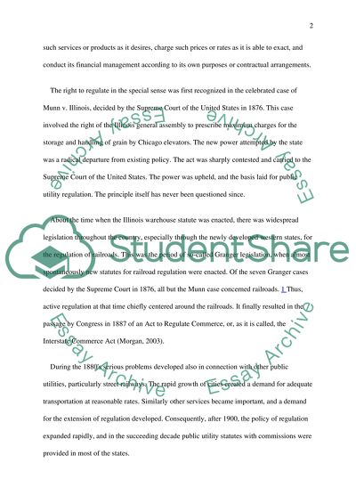 Regulation of Public Utilities