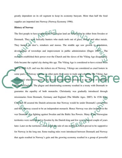 Country Analysis Paper on Norway