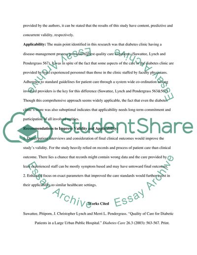 Quality of Care for Diabetic Patients in a Large Urban Public Hospital