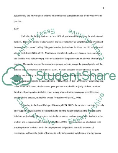 The Management of a Student whose Standard of Practice is Cause for Concern