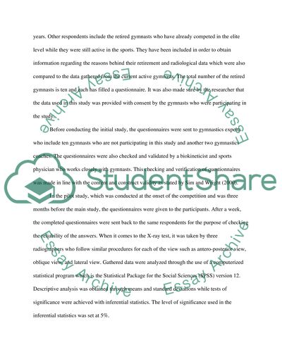 Back Injury of South African Female Gymnasts