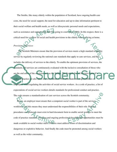 Assessment of the Smiths Needs, Provision of Service